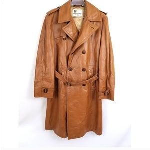 Vintage Lakeland Men's Leather Coat Size 42